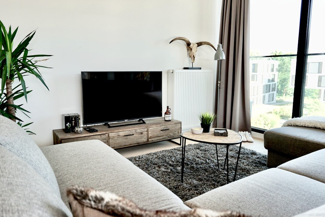 old television set in living room